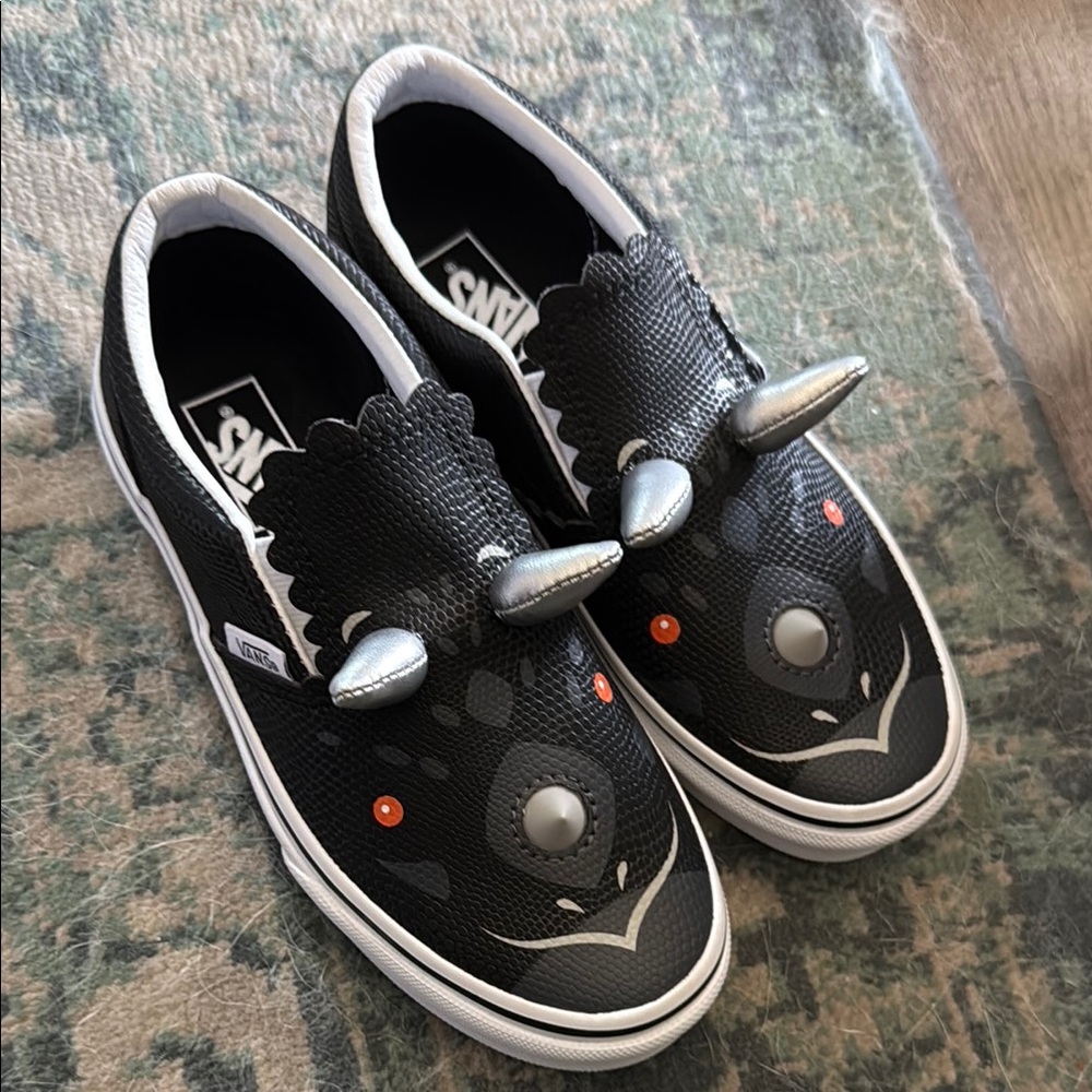 Vans Black and Silver Skate Sneakers with Vulcanized Sole